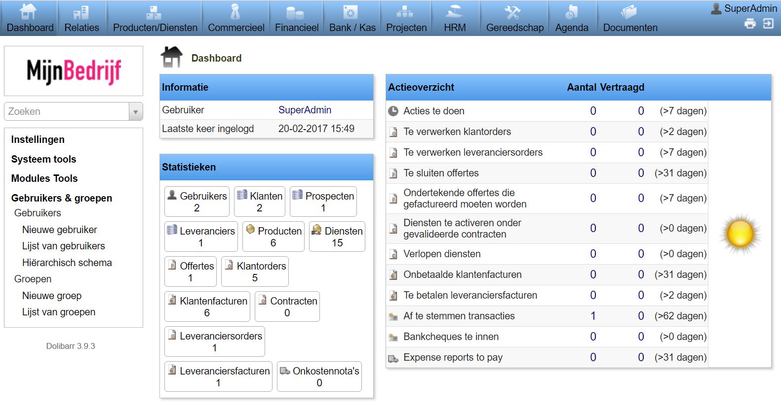 Het centrale punt in DScloud9: het dashboard